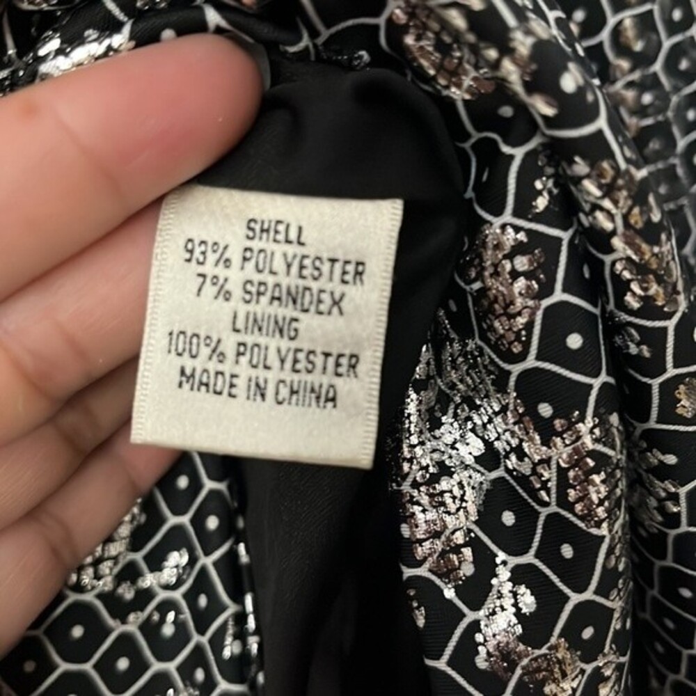 Hailey Logan by Adrianna Papell mini shift cocktail dress black metallic XS - Picture 7 of 14